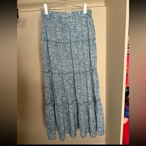 SHEIN Blue Floral Maxi Skirt